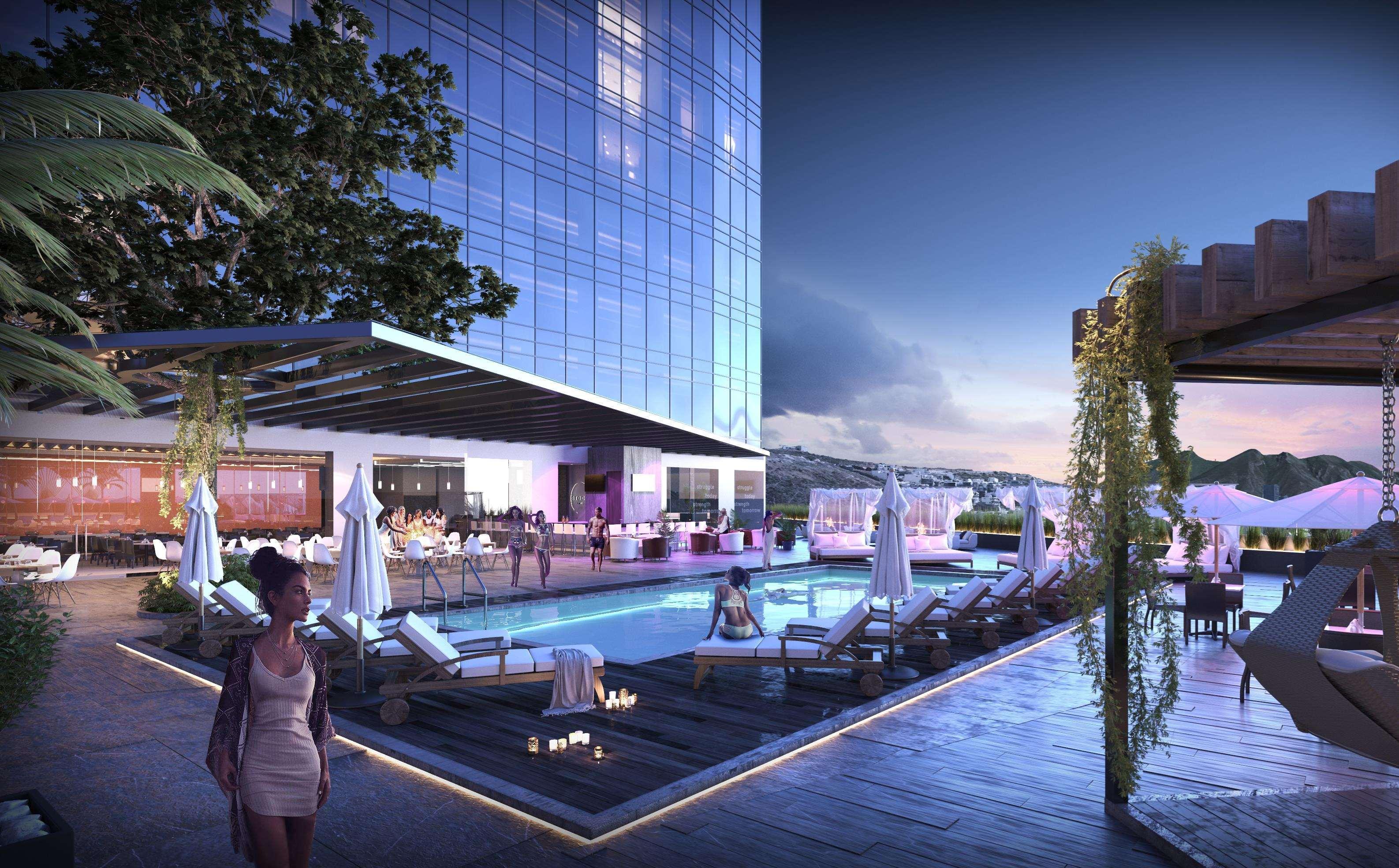 Camino Real Fashion Drive Monterrey Hotel San Pedro Garza Garcia Eksteriør billede The pool at the rooftop